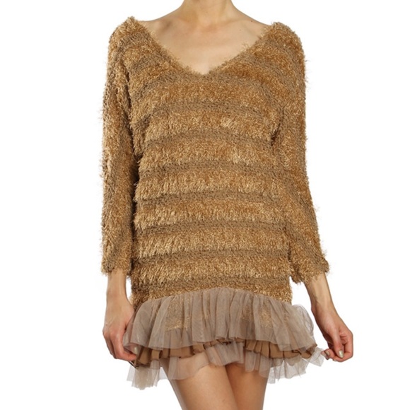 sweater dress with lace bottom